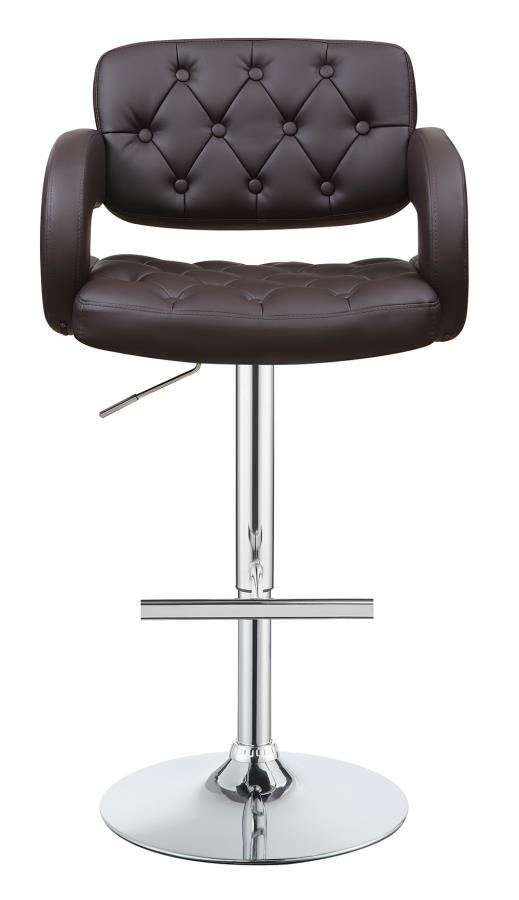 Brandi 29" Adjustable Height Bar Stool Chrome And Brown