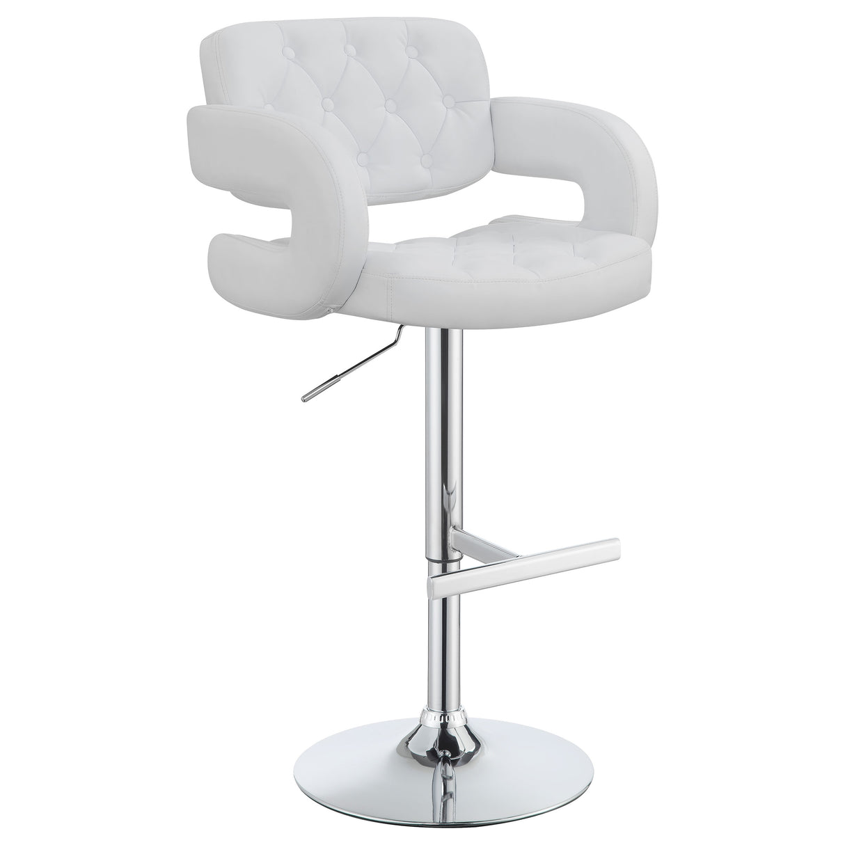 Brandi 29" Adjustable Height Bar Stool Chrome And White