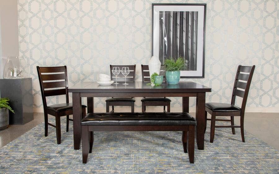Dalila Cappuccino 6-Piece Rectangular Dining Table Set