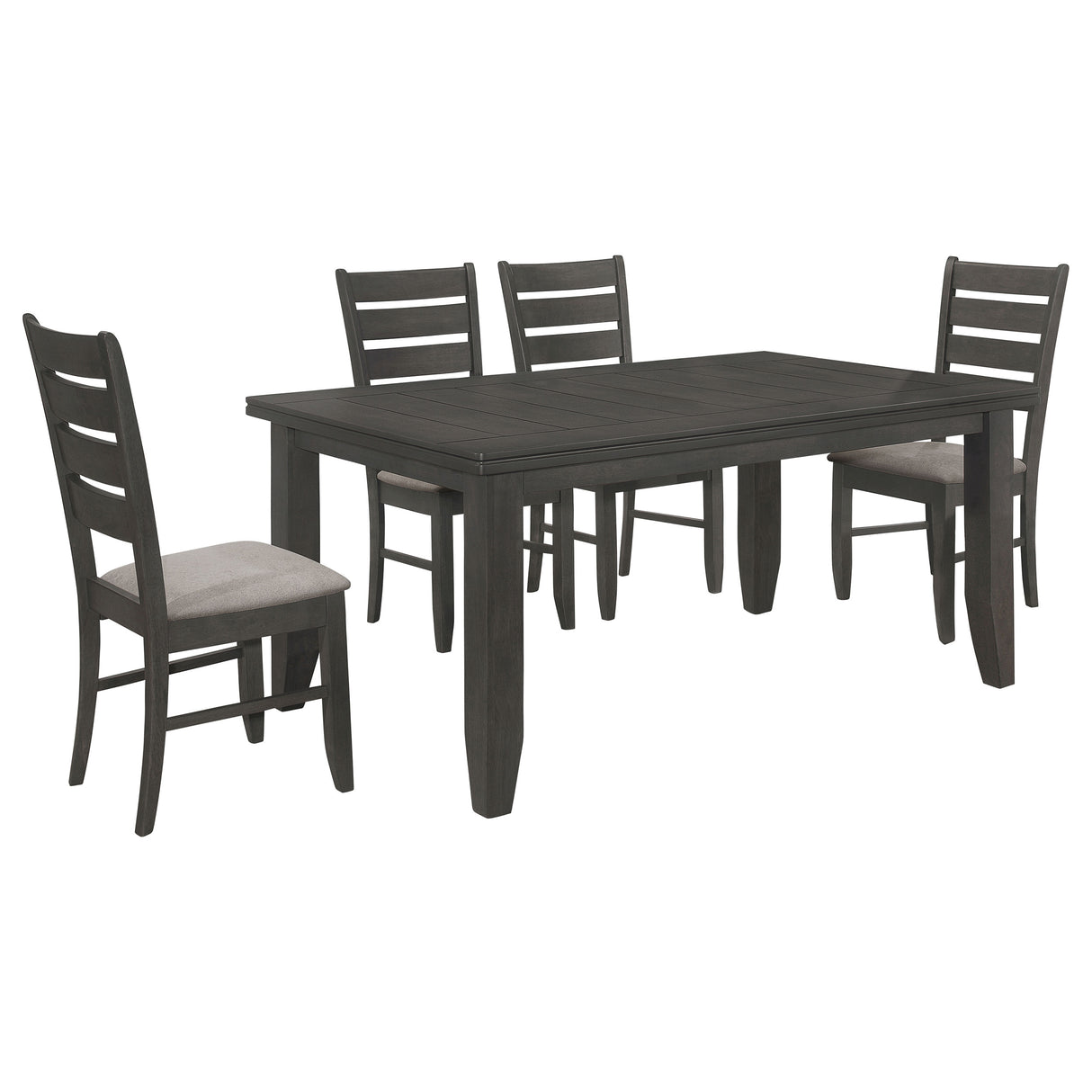 Dalila Dark Grey 5-Piece Rectangular Dining Table Set