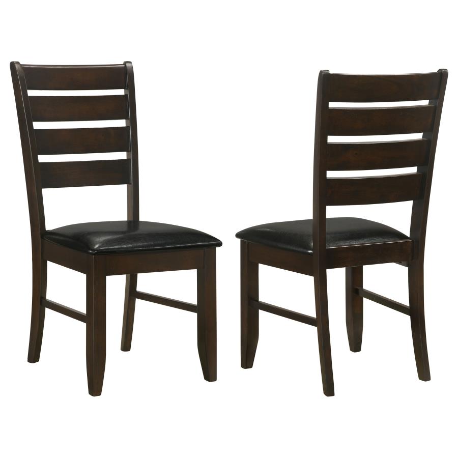 Dalila Ladder Back Side Chairs Cappuccino And Black (Set Of 2)