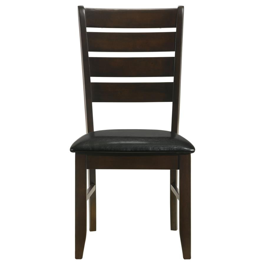 Dalila Ladder Back Side Chairs Cappuccino And Black (Set Of 2)