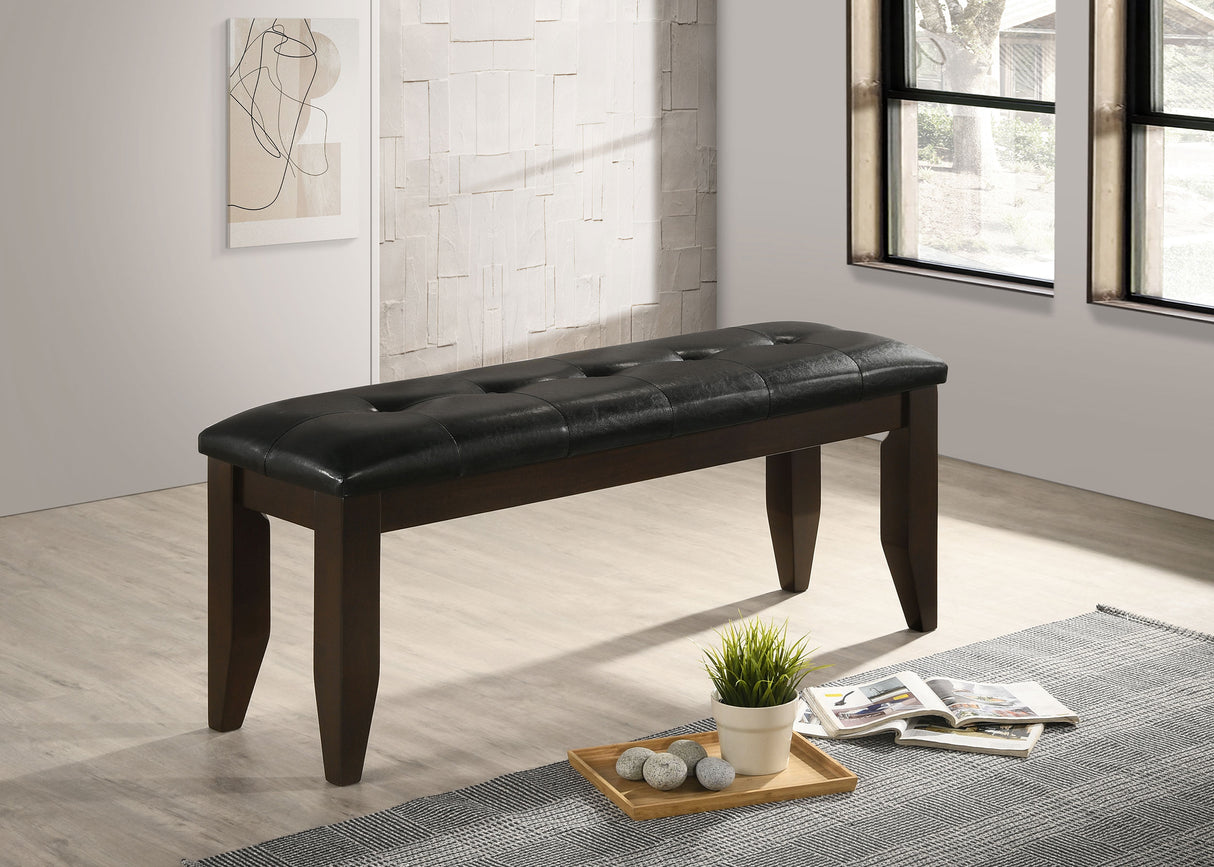 Dalila Tufted Upholstered Dining Bench Cappuccino And Black