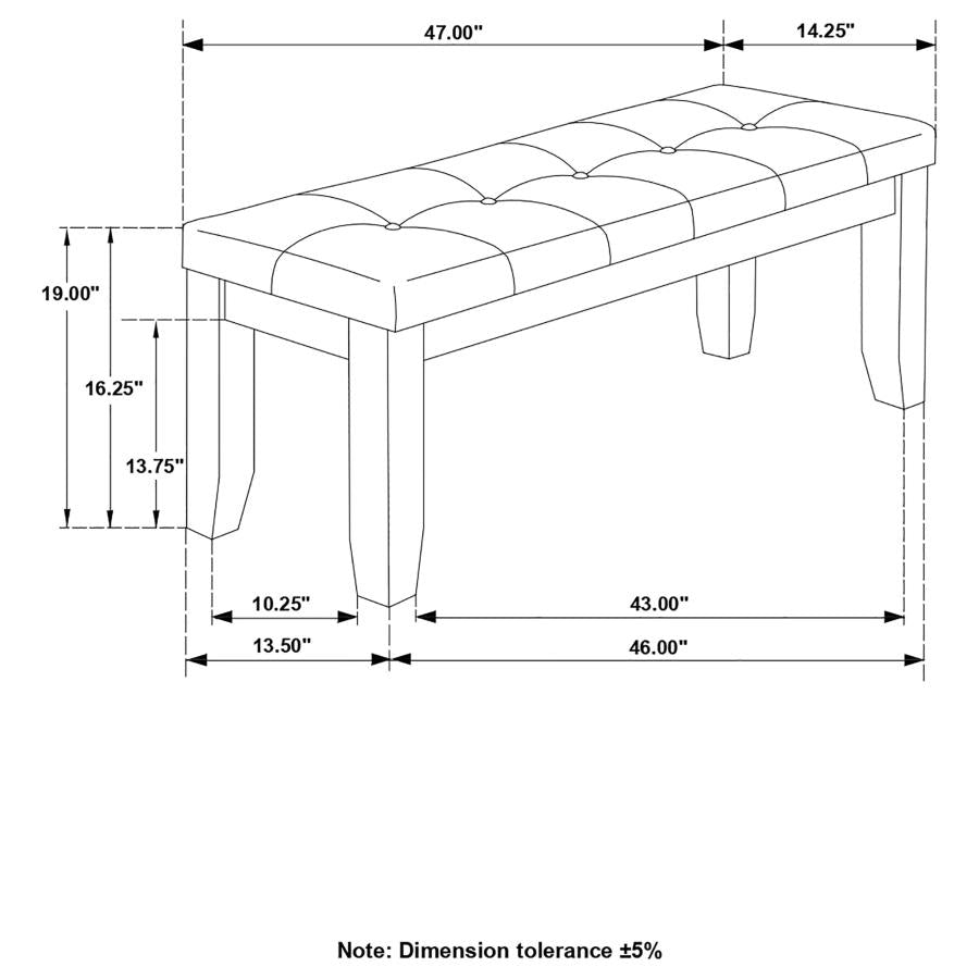 Dalila Tufted Upholstered Dining Bench Cappuccino And Black