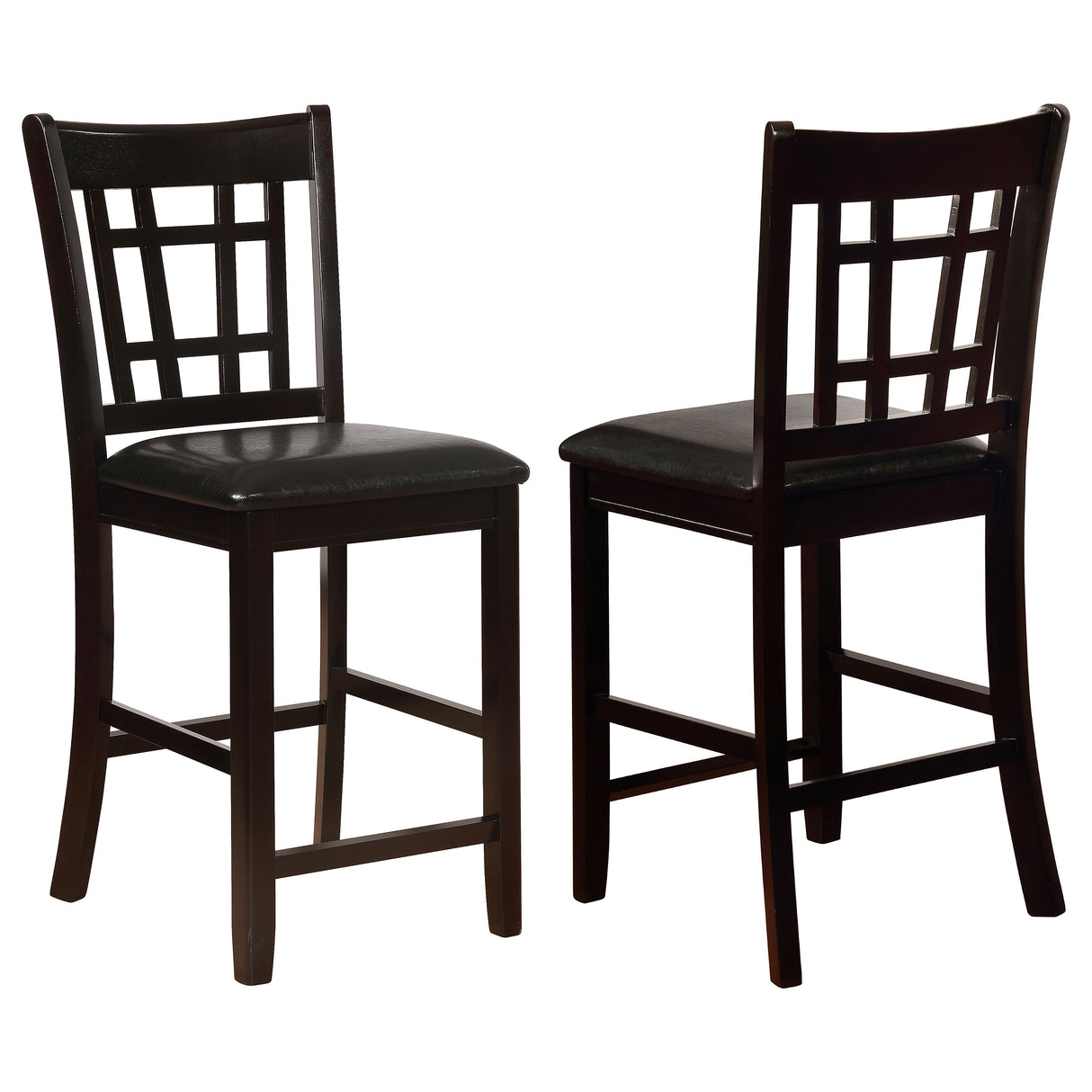 Lavon Upholstered Counter Height Stools Black And Espresso (Set Of 2)