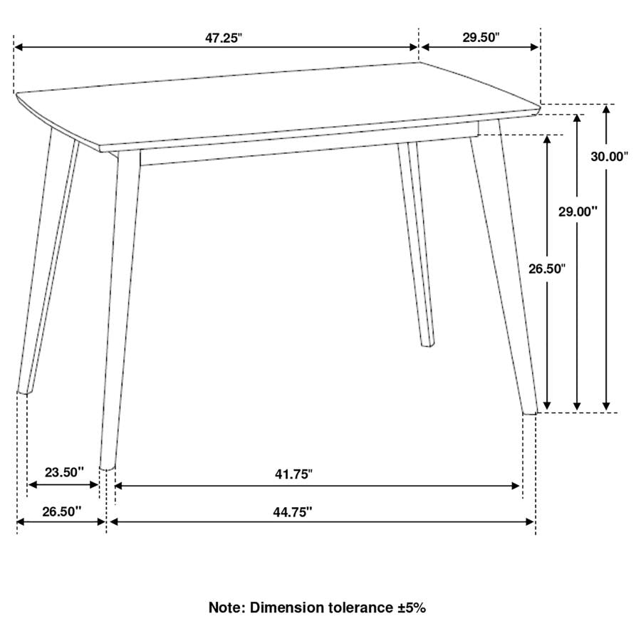 Kersey Dining Table With Angled Legs Chestnut