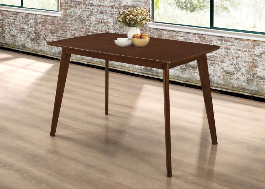 Kersey Dining Table With Angled Legs Chestnut
