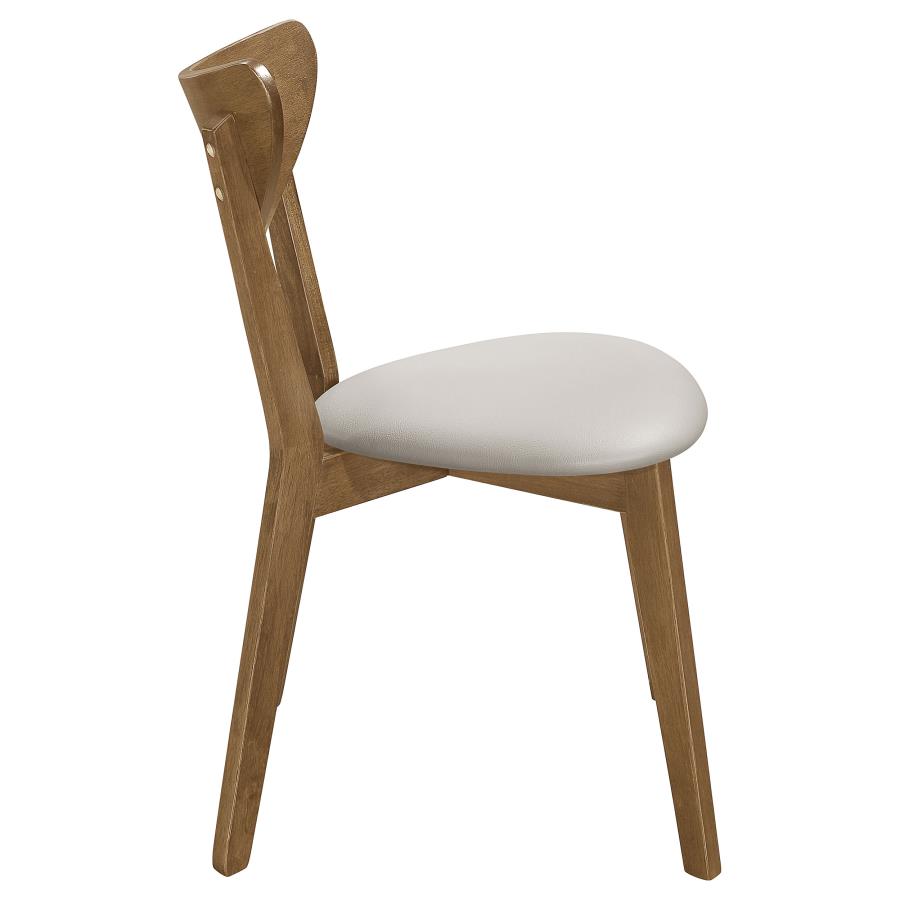 Kersey Dining Side Chairs With Curved Backs Beige And Chestnut (Set Of 2)