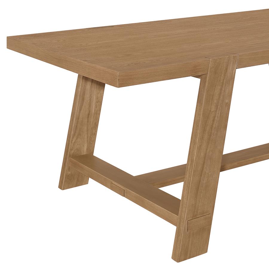 Sharon Brown Rectangular 84-Inch Wood Trestle Dining Table