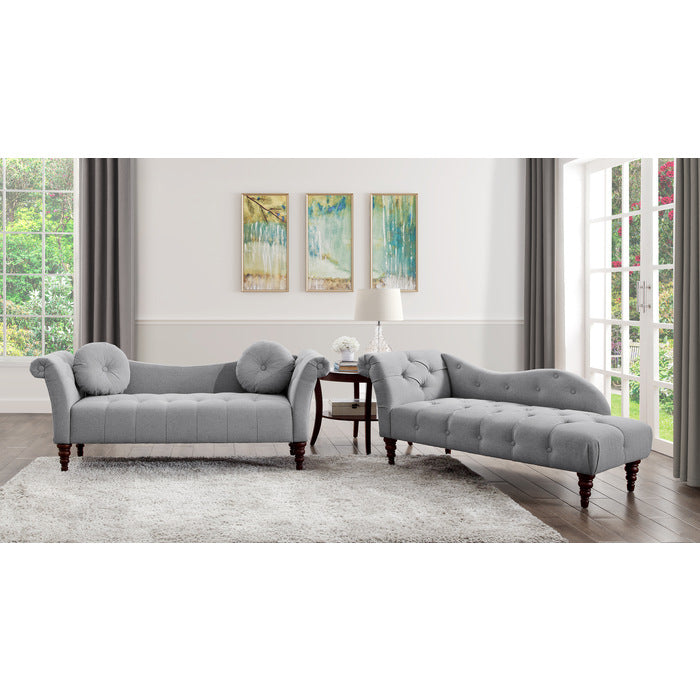 Hill Exposed Wood Feet With Espresso Chaise
