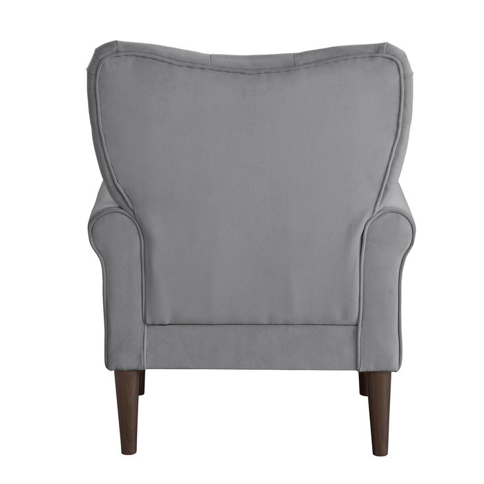 Kyrie Dark Gray Velvet Accent Chair