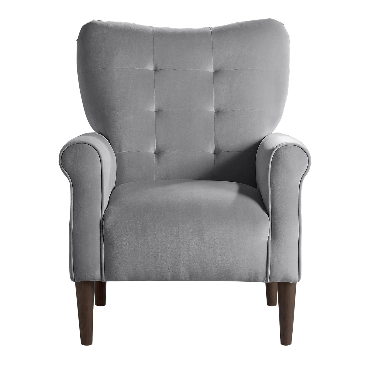 Kyrie Dark Gray Velvet Accent Chair