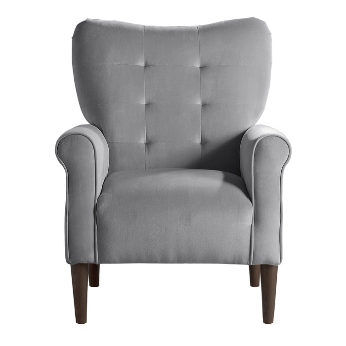 Kyrie Dark Gray Velvet Accent Chair