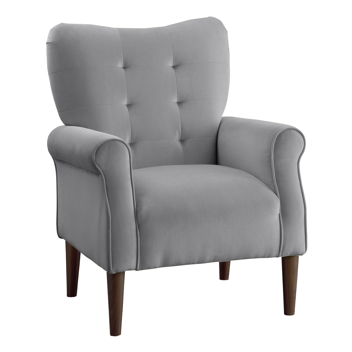 Kyrie Dark Gray Velvet Accent Chair