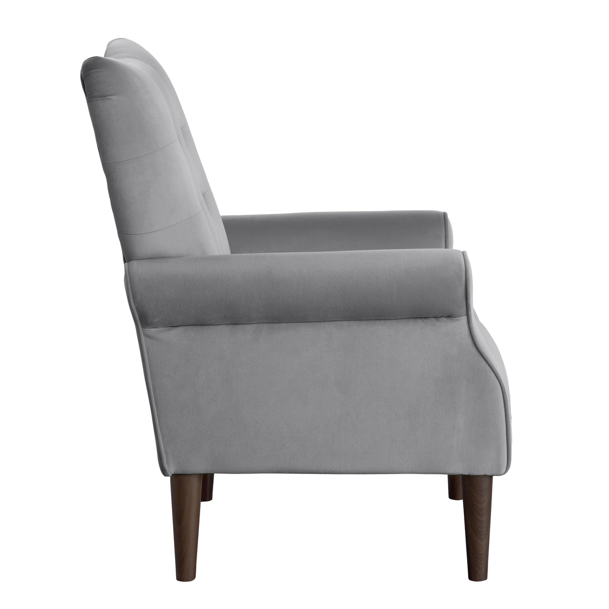 Kyrie Dark Gray Velvet Accent Chair