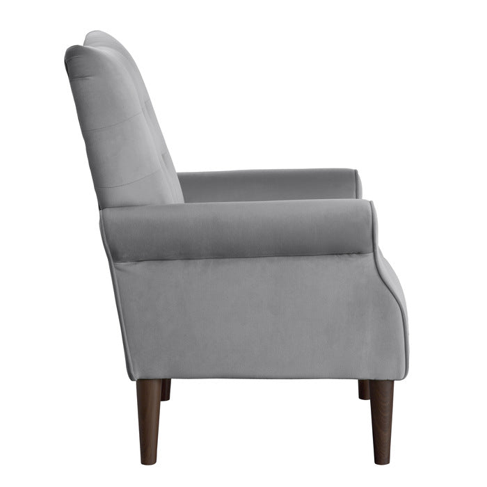 Kyrie Dark Gray Velvet Accent Chair