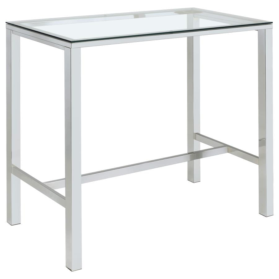 Tolbert Bar Table With Glass Top Chrome