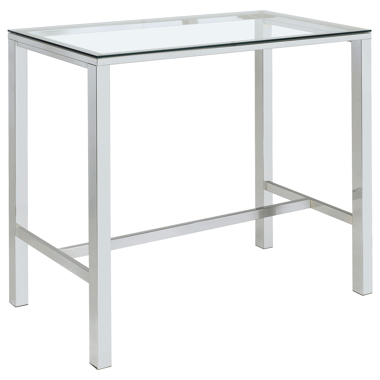 Tolbert Bar Table With Glass Top Chrome