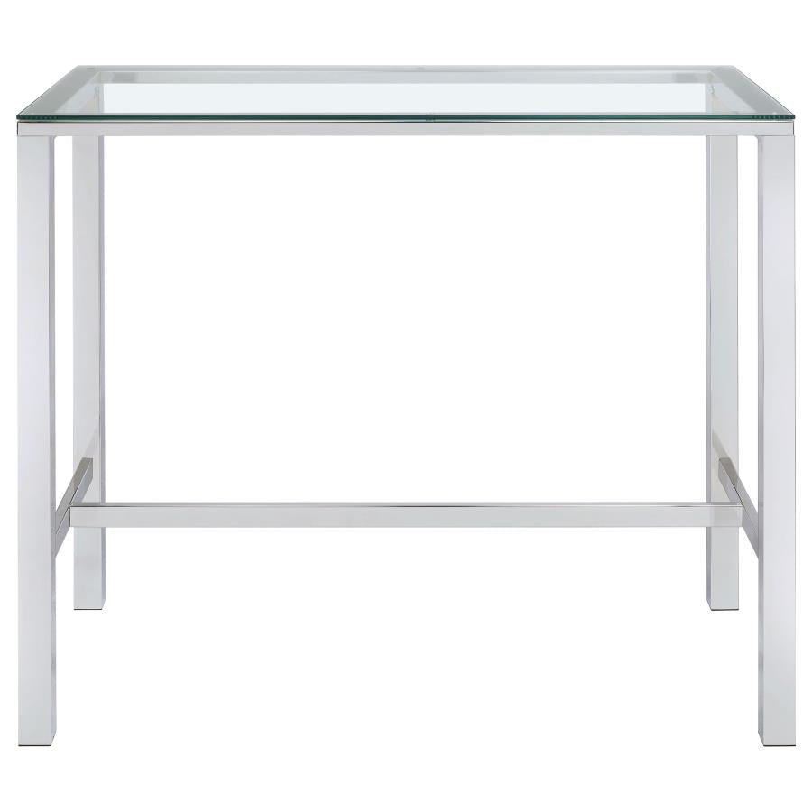 Tolbert Bar Table With Glass Top Chrome