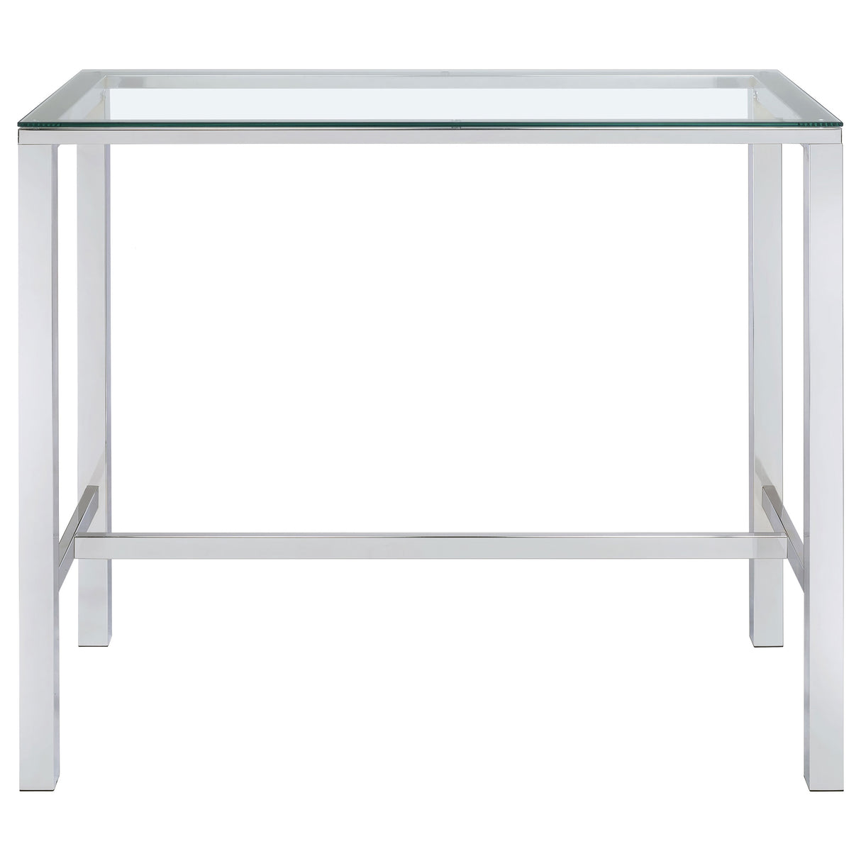 Tolbert Bar Table With Glass Top Chrome