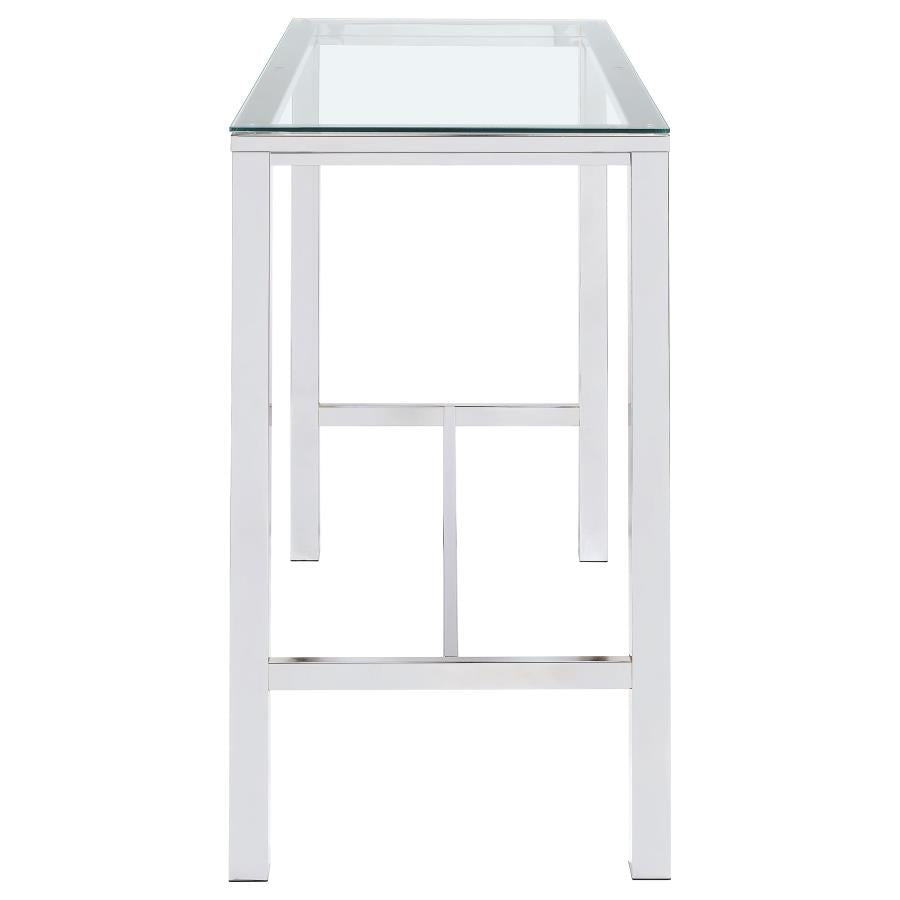 Tolbert Bar Table With Glass Top Chrome