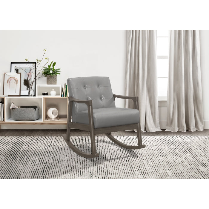 Auden Exposed Wood Frame With Light Gray Rocking Chair