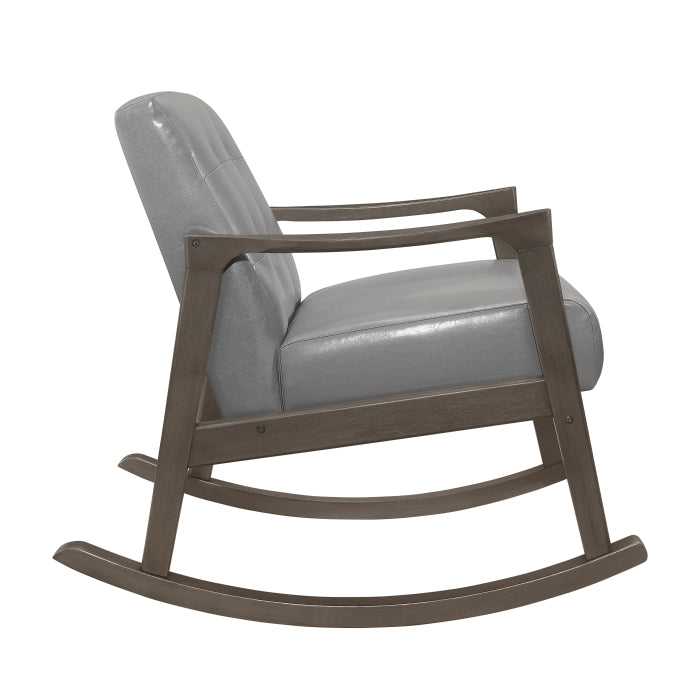 Auden Exposed Wood Frame With Light Gray Rocking Chair