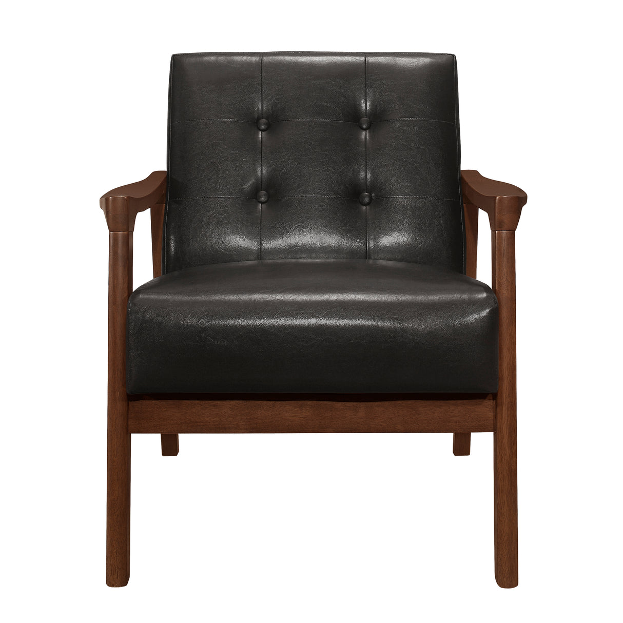 Alby Dark Brown Faux Leather Accent Chair