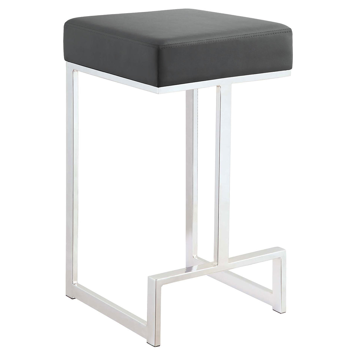 Gervase Square Counter Height Stool Grey And Chrome