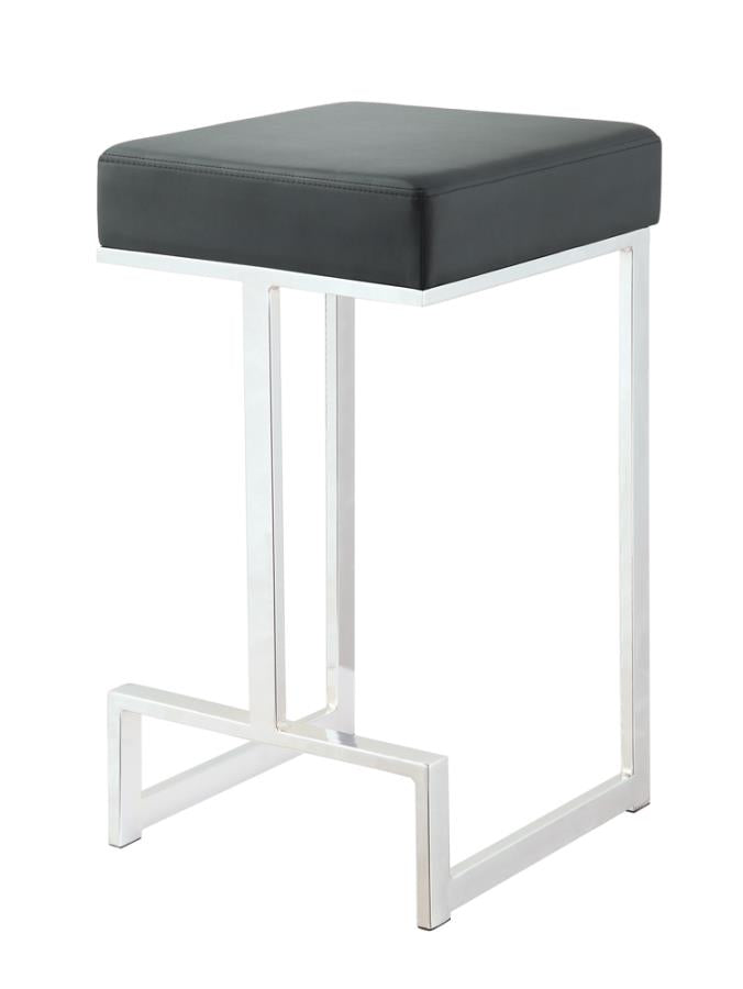 Gervase Square Counter Height Stool Black And Chrome