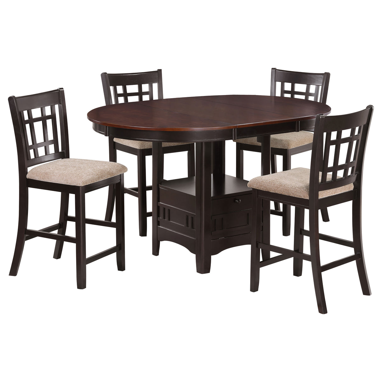 Lavon Light Chestnut 5-Piece Oval Counter Height Dining Set