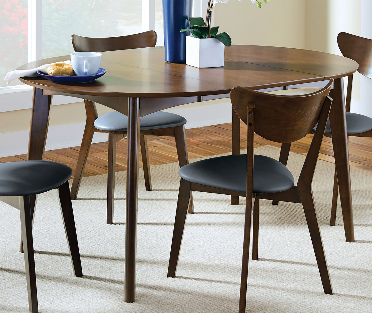 Malone Oval Dining Table Dark Walnut