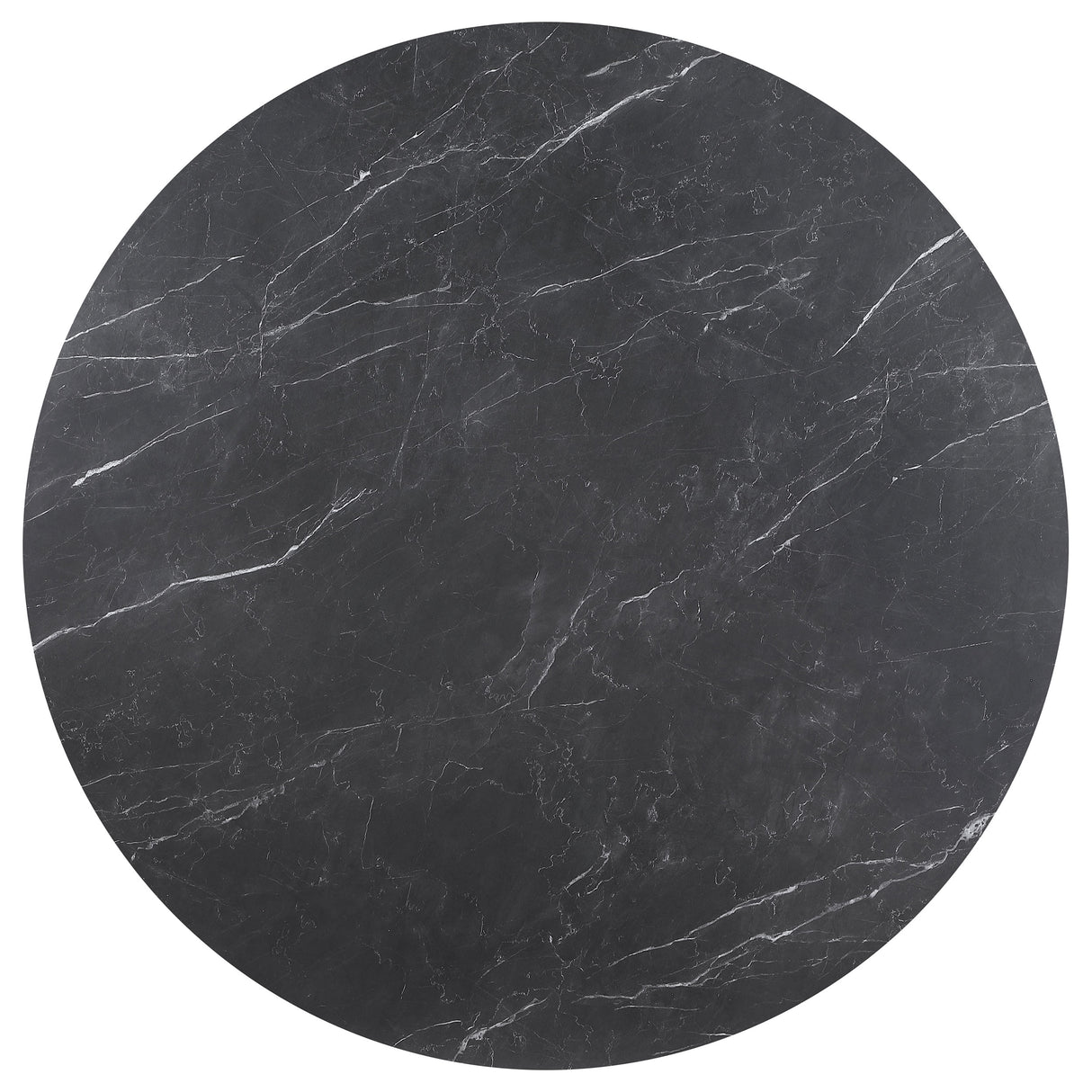 Camden Black Round 48-Inch Faux Marble Top Dining Table