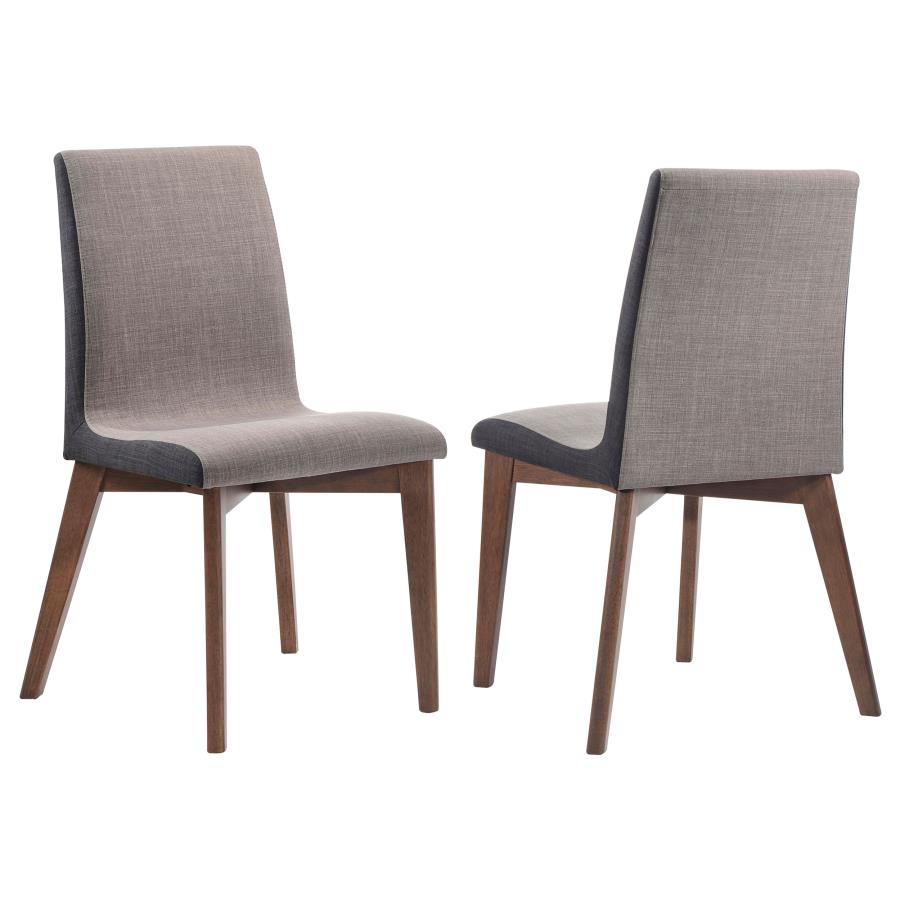 Redbridge Upholstered Side Chairs Grey And Natural Walnut (Set Of 2)