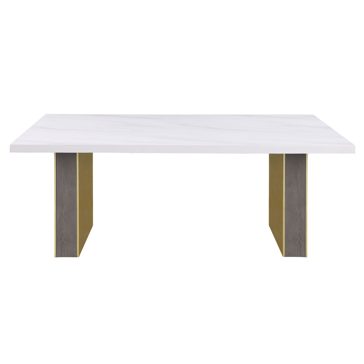 Carla White 80-Inch Cultured Carrara Marble Top Dining Table