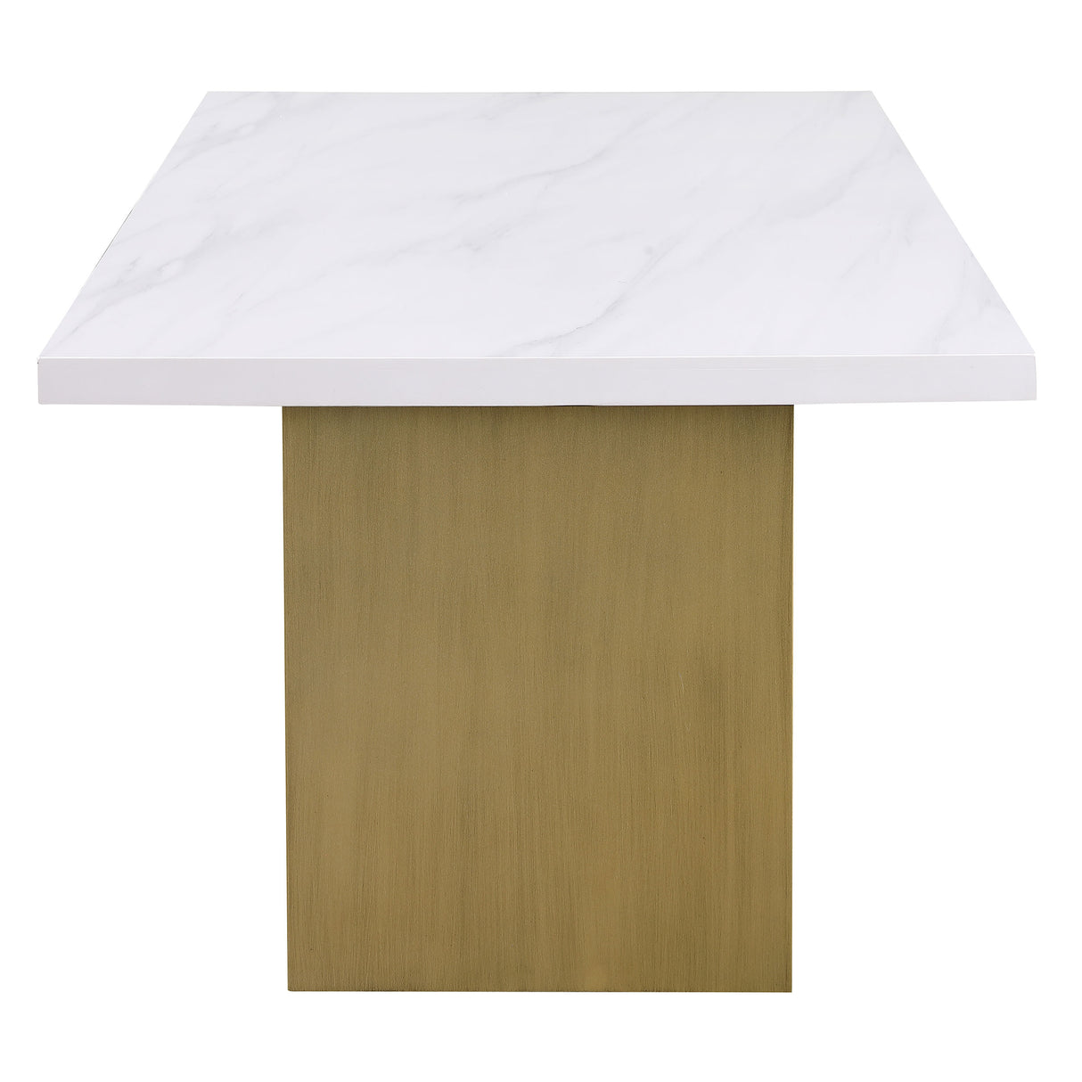 Carla White 80-Inch Cultured Carrara Marble Top Dining Table