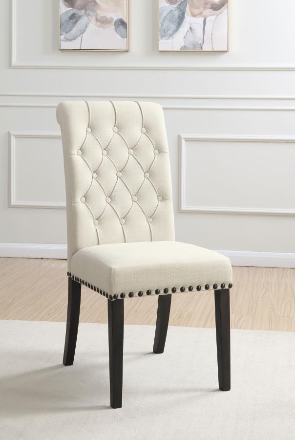 Alana Upholstered Side Chairs Beige And Smokey Black (Set Of 2)