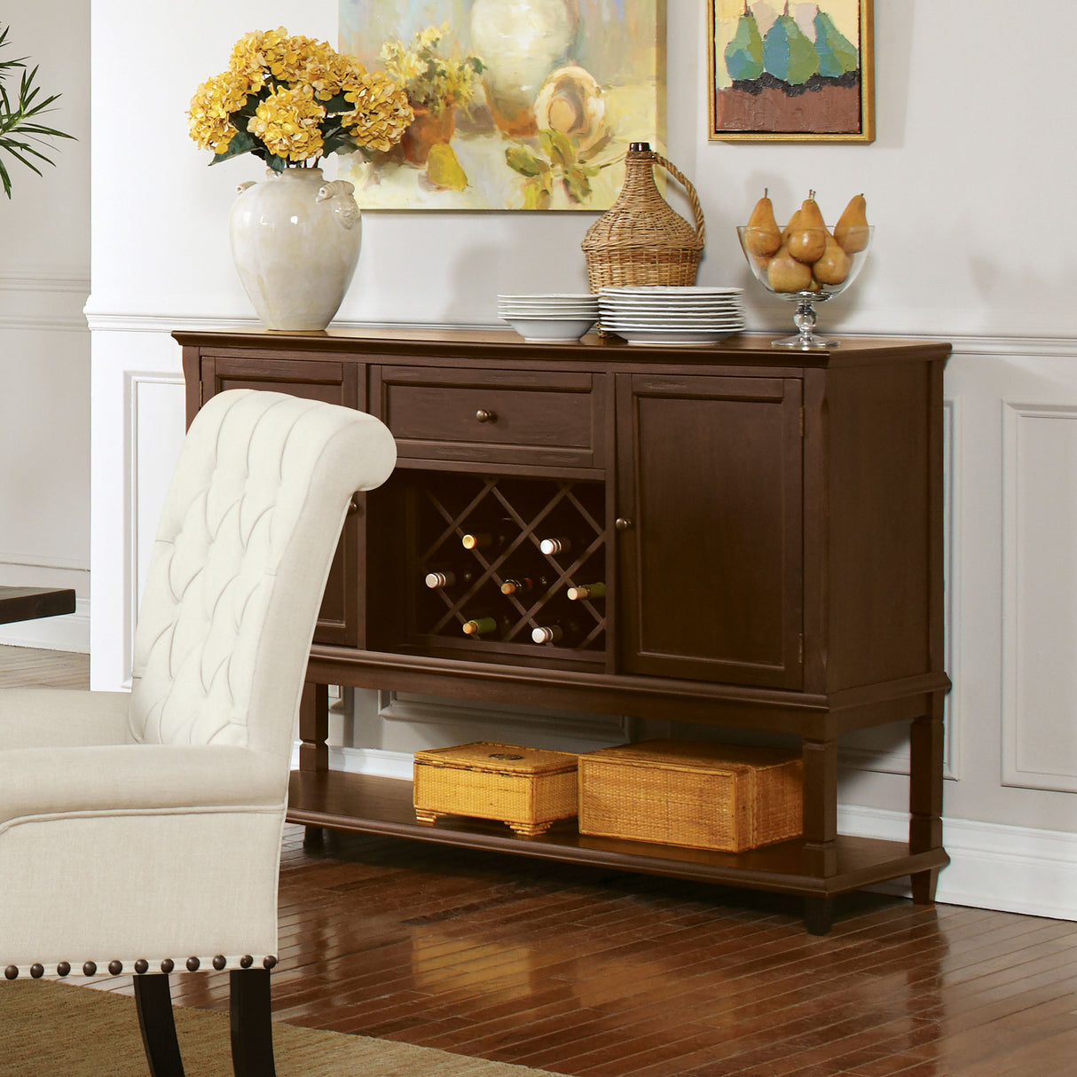 Parkins Server With Lower Shelf Rustic Espresso