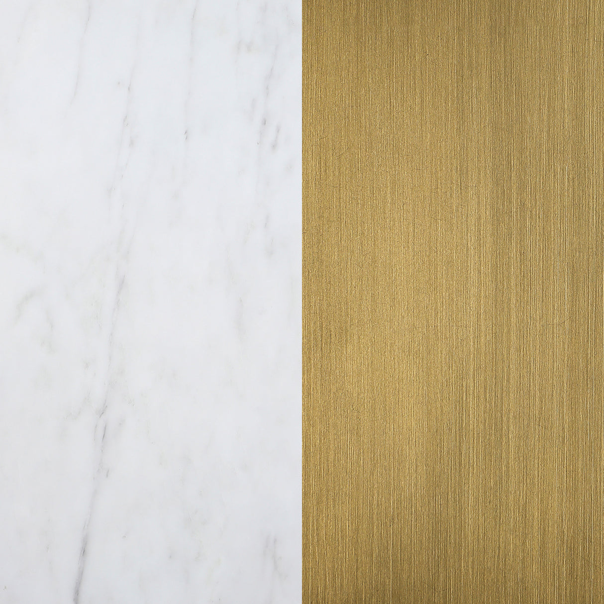 Ambrose White Marble Round 50-Inch Top Dining Table Brushed Gold