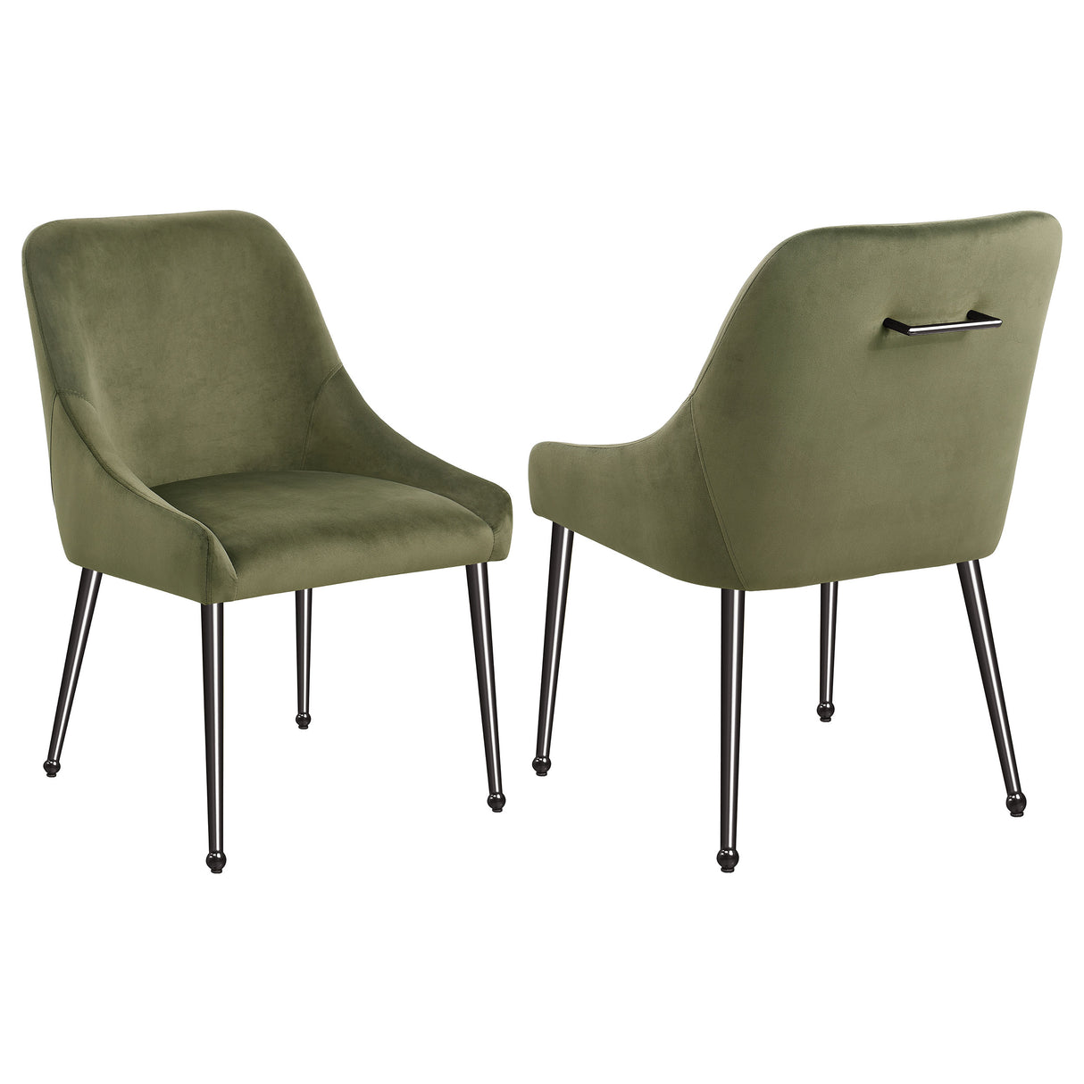 Mayette Olive / Black Nickel Upholstered Dining Side Chair (Set Of 2)