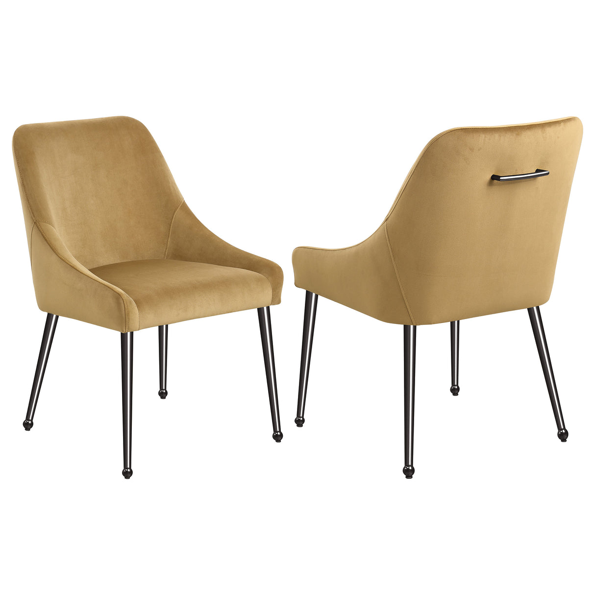 Mayette Cognac / Black Nickel Upholstered Dining Side Chair (Set Of 2)
