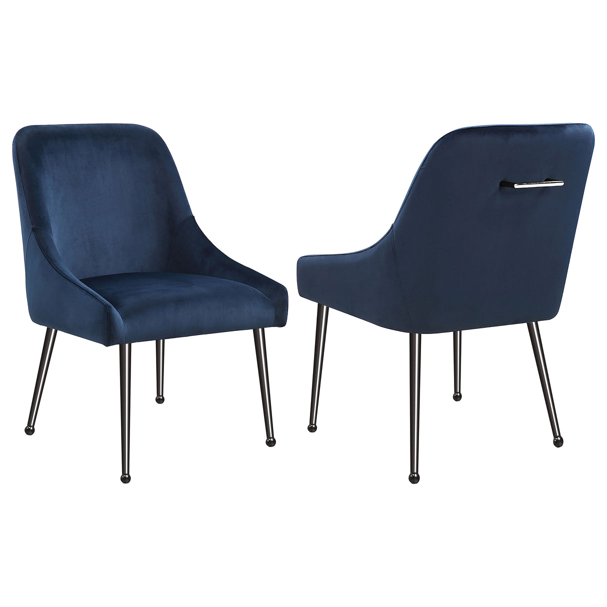 Mayette Blue / Black Nickel Upholstered Dining Side Chair (Set Of 2)