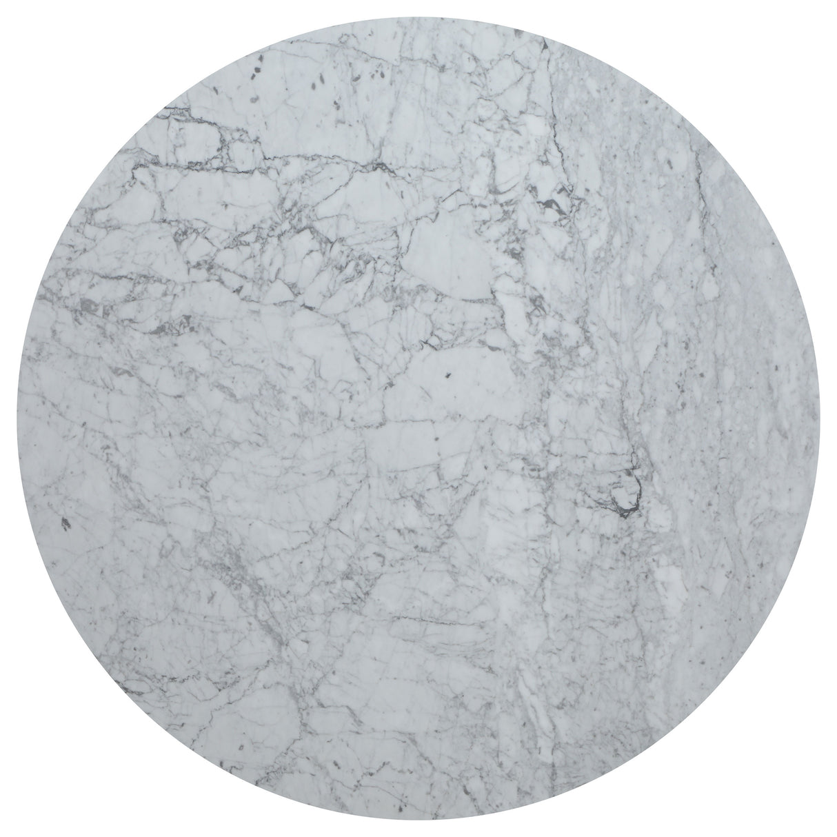Bartole Italian White Marble Round 48-Inch Top Dining Table