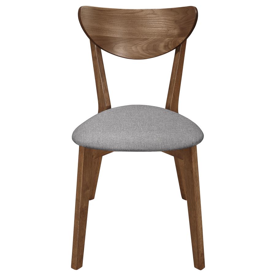 Alfredo Upholstered Dining Chairs Grey And Natural Walnut (Set Of 2)