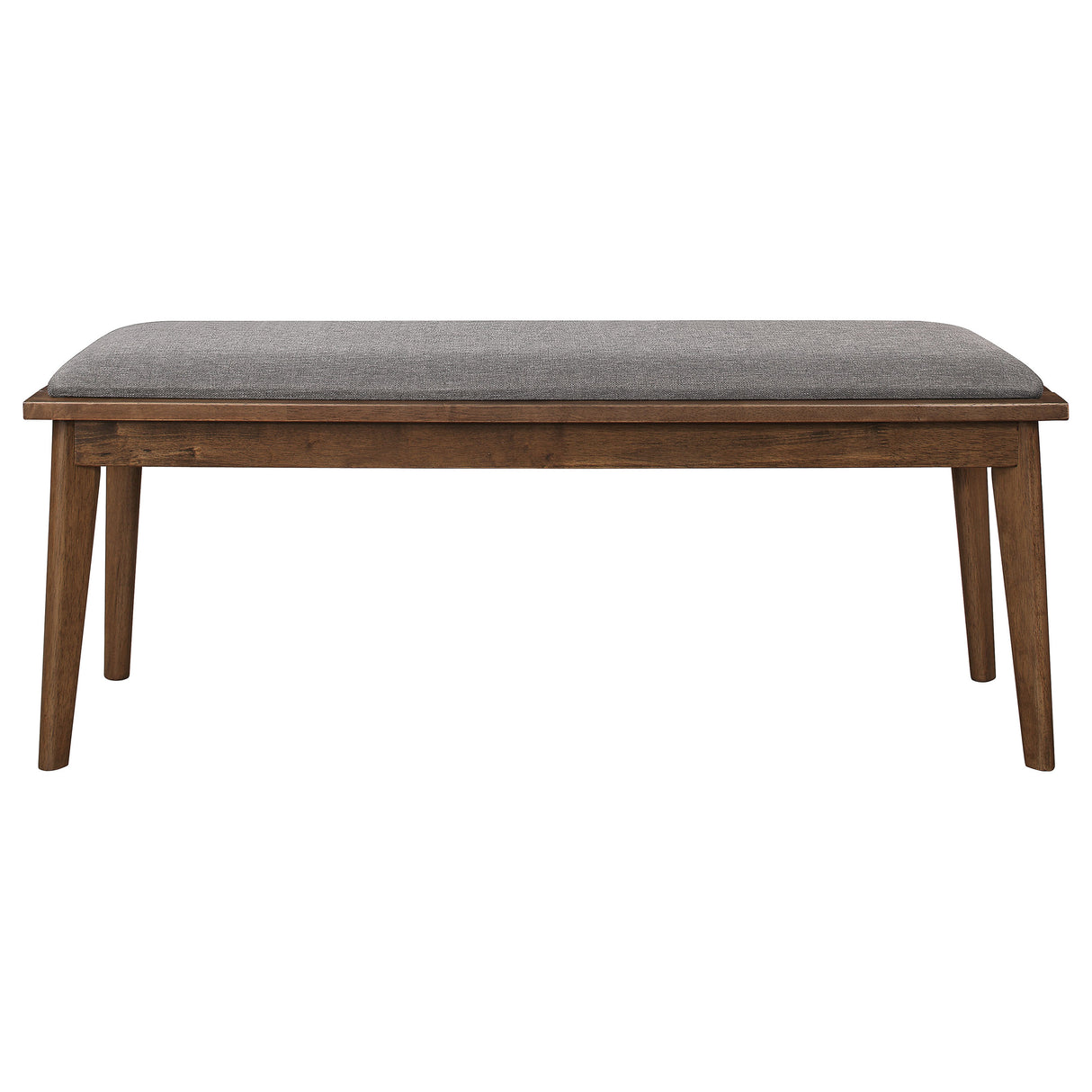 Alfredo Upholstered Dining Bench Grey And Natural Walnut
