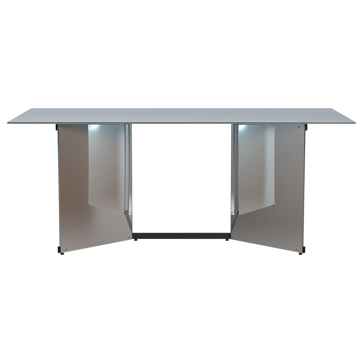 Emery Mirror 76-Inch Rectangular Ed Dining Table Silver