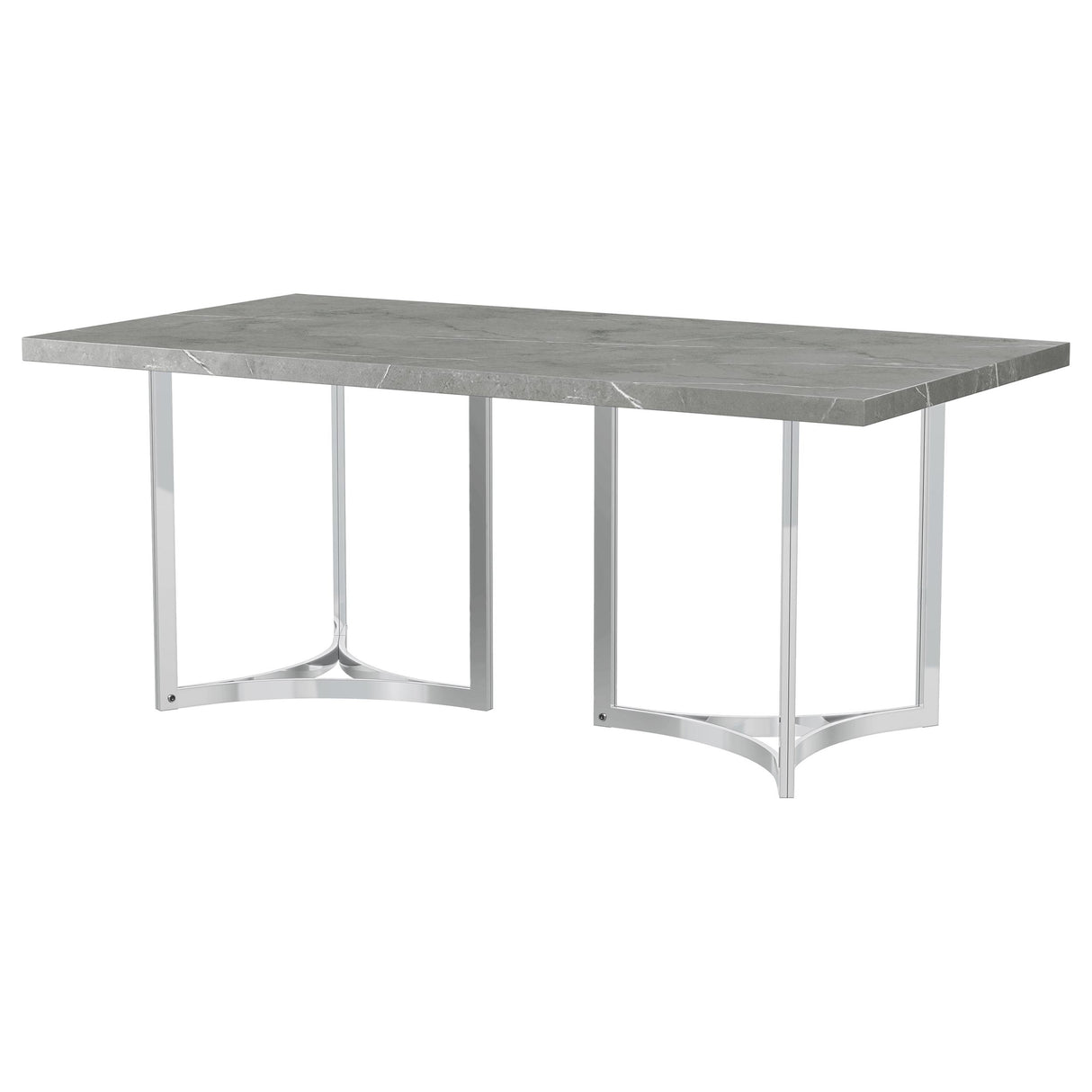 Sterling Grey Faux Marble 72-Inch Rectangular Dining Table
