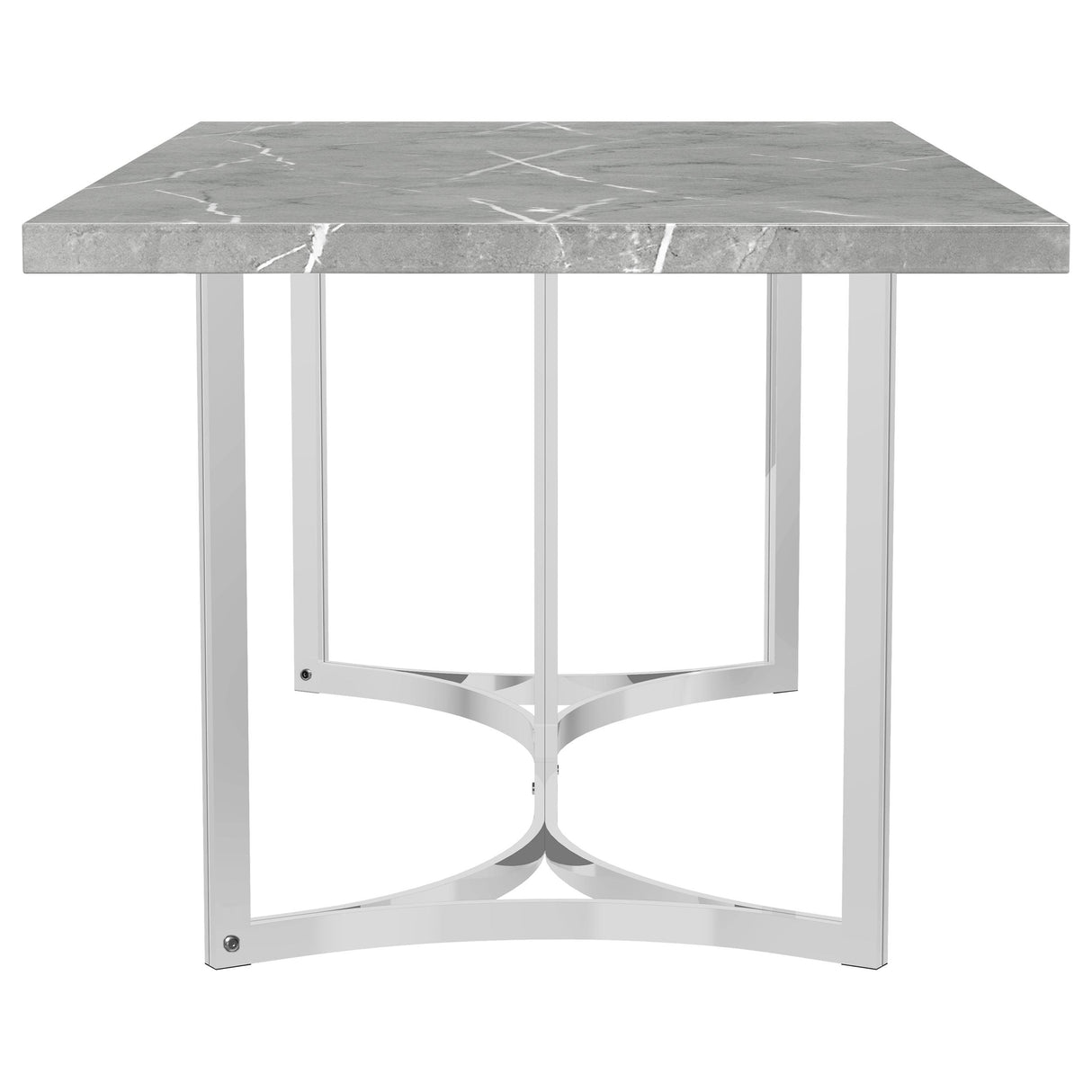 Sterling Grey Faux Marble 72-Inch Rectangular Dining Table