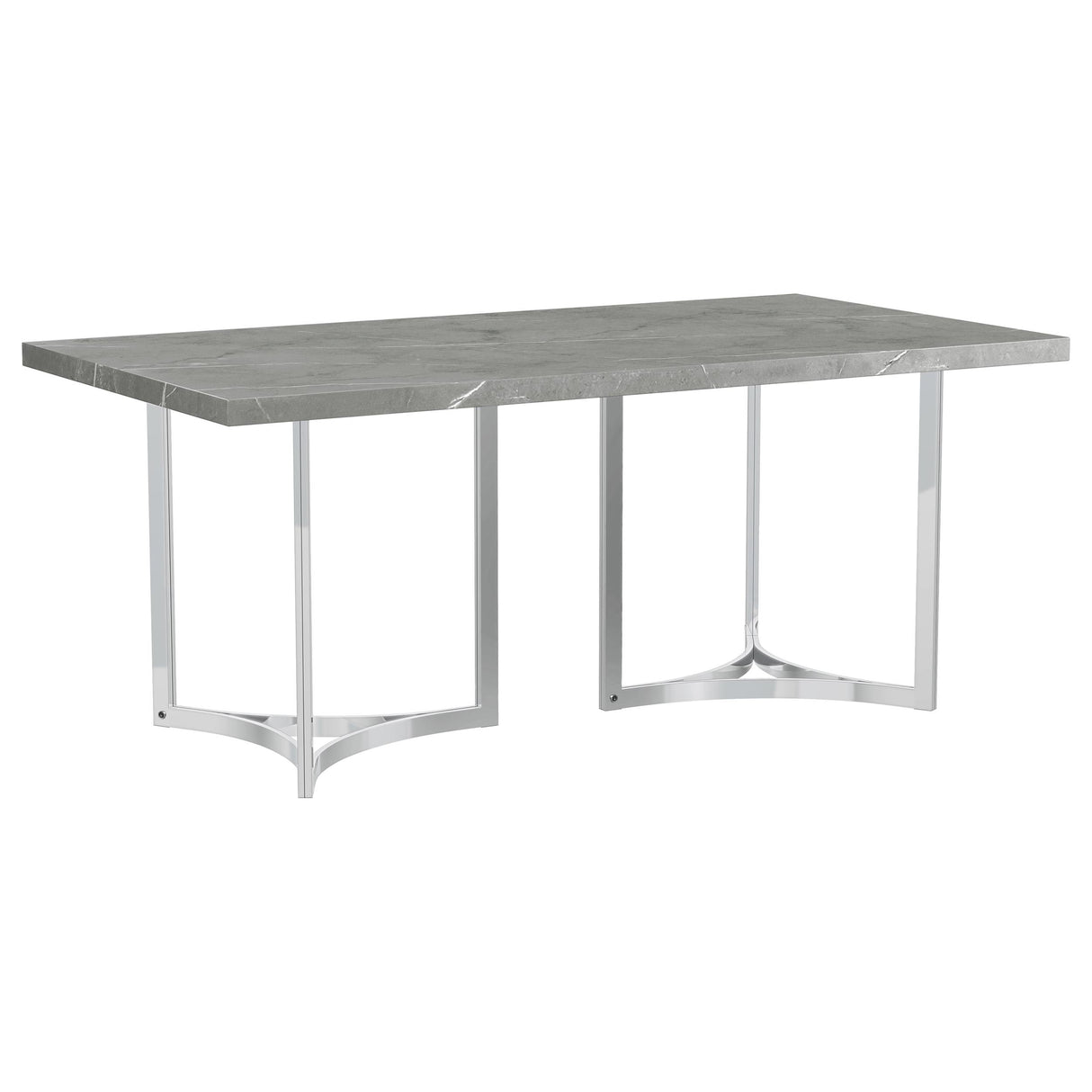 Sterling Grey Faux Marble 72-Inch Rectangular Dining Table