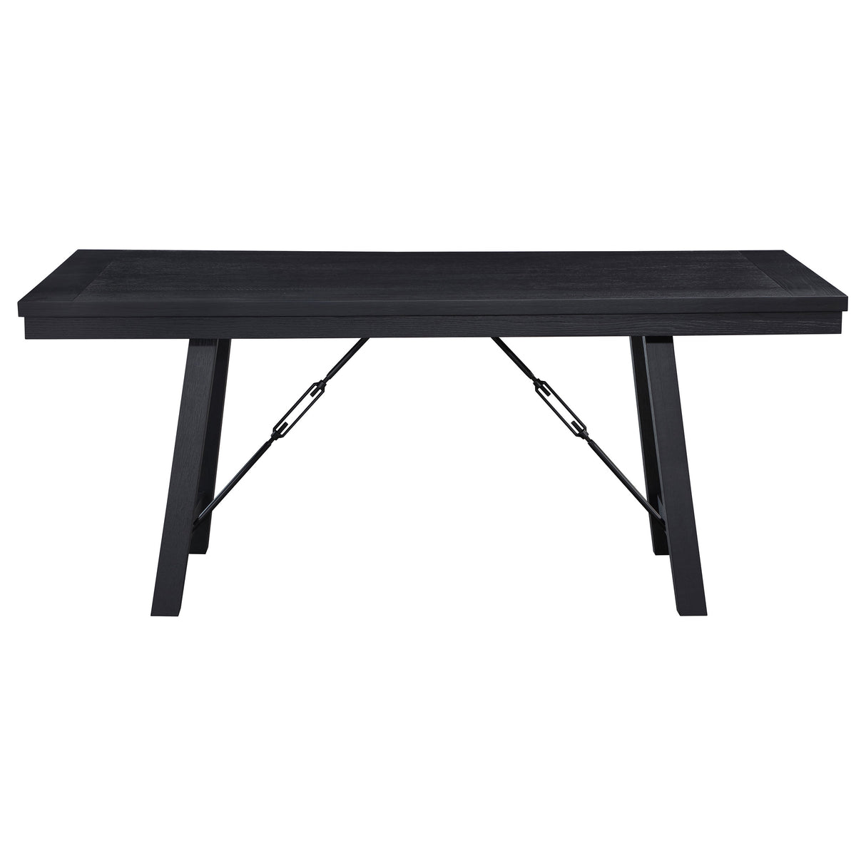 Newport Black 5-Piece Rectangular Trestle Dining Table Set